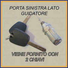 CILINDRETTO SERRATURA PORTA SX PER CITROEN C3 C2 BLOCCHETTO 2 CHIAVE NOTTOLINO