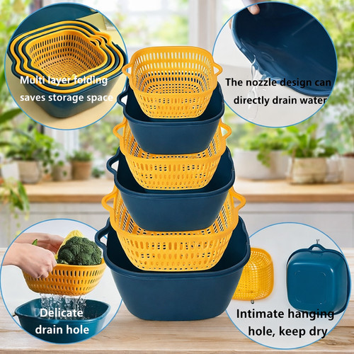 6pc vegetable washing colander - 6pc,