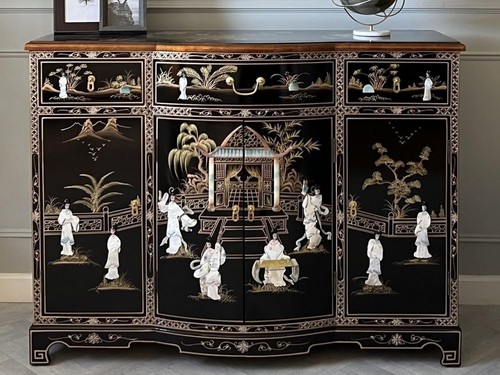 Oriental chinese black lacquer - chinese,