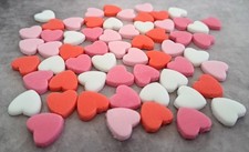 60 x Edible Fondant Hearts Cake Decoration (1,5cm)