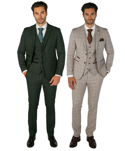 Men check piece suit - men's,