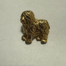Vintage Antique Avon Gold Tone Sheepdog Lapel Pin, Jacket Brooch, Accessory Pin