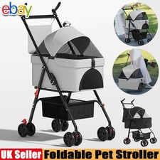 2-in-1 Foldable Pet Stroller Dog Cat Pram Pushchair Travel Jogging Buggy Carrier
