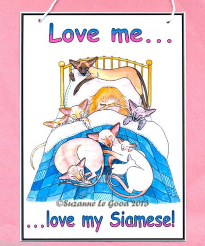 Siamese cat art - cat, sign