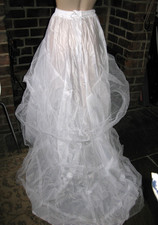 White Wedding Dress Underskirt Fishtail Train Petticoat Slip Skirt XS S