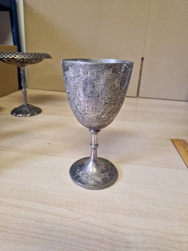 Antique silver plate engraved - antique,