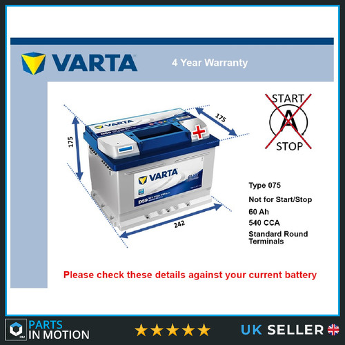 Car battery d59 varta - car, 075