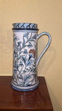 Early Doulton Faience Ewer Pitcher Jug Arts & Craft Signed Persian Pattern