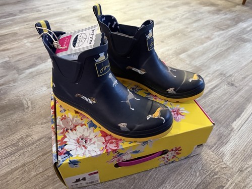Joules wellibob navy dog print - navy,