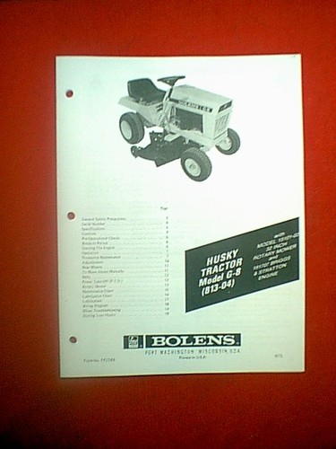 Bolens husky 8hp tractor - bolens,