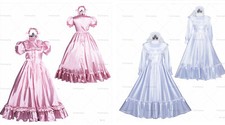 Sissy maid satin white dress