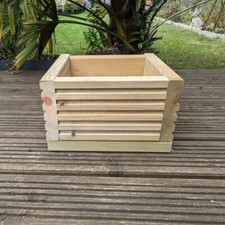 Square Wooden Planter Garden Patio Trough Flower Plant Pot