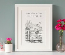 Winnie the Pooh Quote Print, A4, Black & White Monotone, Unframed, Nursery, Gift