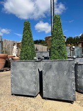 Galvanised riveted planter -
