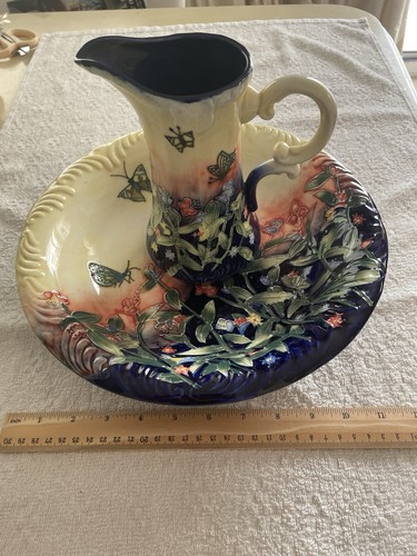 Moorcroft style jug and - and, bowl