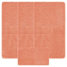 4pc Washable Rug Mat Set Caravan Romany Anti-Allergic Non-Slip Tourier Sunflower