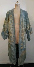 Magnolia Pearl Dragon Daiji Kimono Jacket One Size Washed Indigo Denim Duster