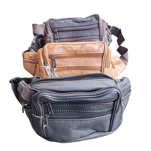 Real genuine leather bum bag - leather,