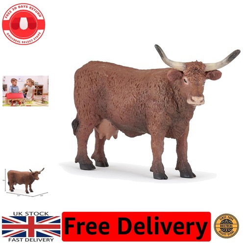 Realistic salers cow figurine - salers,