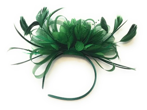 Emerald jade green fascinator - emerald,