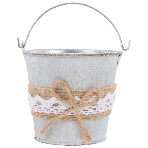 Iron flower bucket - bucket, vintage