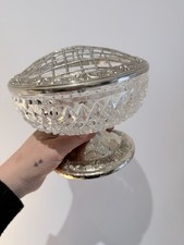 Vintage Cut Glass Rose Bowl