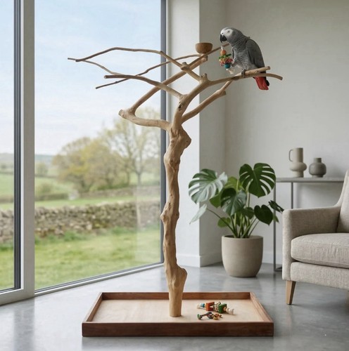 Natural java wood - wood, parrot