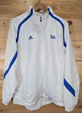 Adidas UCLA Windbreaker Track Jacket Adult Medium Full Zip White Softshell