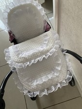 Small Dolls White Pram Set