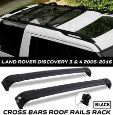 FOR LAND ROVER DISCOVERY 3 & 4 BLACK CROSS BARS ROOF RAILS RACK ANTI THEFT LOCK