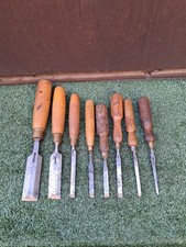 Vintage Woodworking Chisels X8. Marples,Brades,Tyzack,Sorby & Others. (#106)