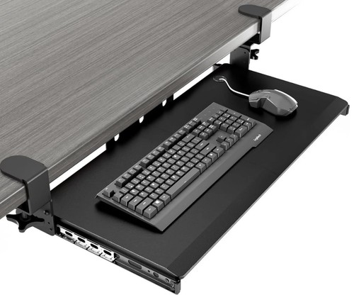 Keyboard tray under desk with - tray,