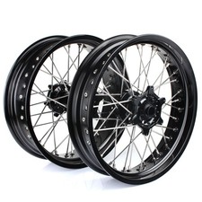 17" Supermoto Black Wheel Set