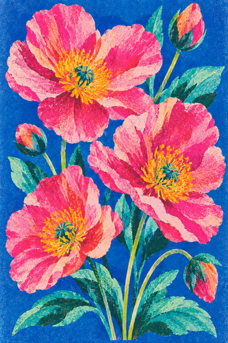 Abstract floral risograph - abstract,