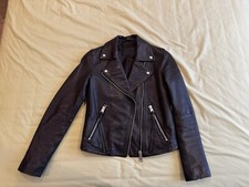All Saints Biker Women’s Leather Jacket Size 4 Dark Brown