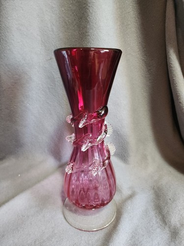 Victorian cranberry glass 10in - victorian,