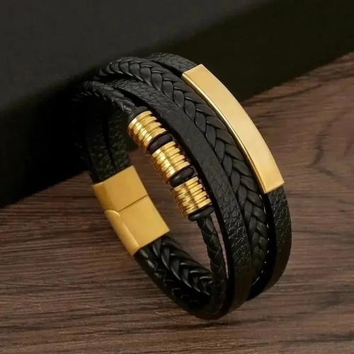 Stylish men leather bracelet - stylish, men's