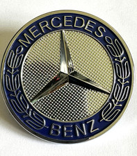 New Mercedes-Benz Wreath Flat Bonnet Badge Emblem Blue or Black OEM  A0008171801
