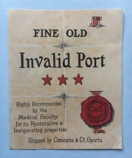 Oporto Invalid Port,  Beer Label, Brewery, Pub, Vintage.