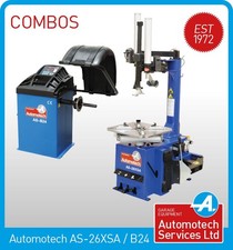 26" SEMI-AUTO TYRE CHANGER / TYRE MACHINE  WHEEL BALANCER PACKAGE 240v