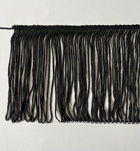 Black looped 12cm long - long, fringe