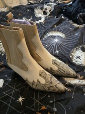 ASOS Western Chelsea Boots – Snakeskin & Cream – Brand New – Size 8