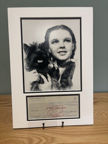Judy garland signed - signed, cheque