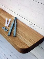 Solid OAK wood floating Mantel Radiator shelf with rounded edges with brackets