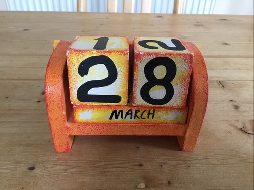 Vintage orange wooden - orange,