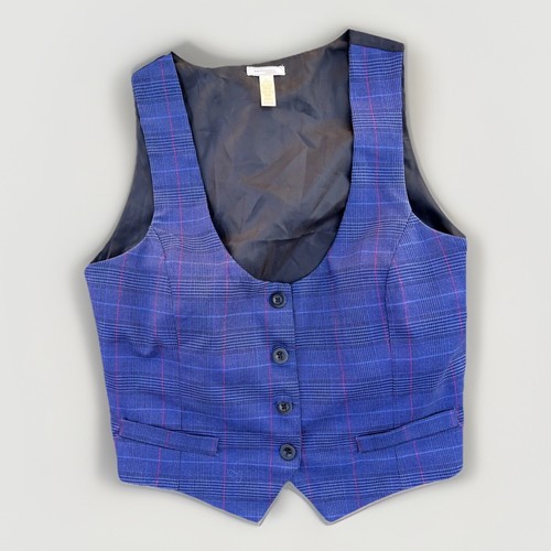 Vest blue plaid - vest,