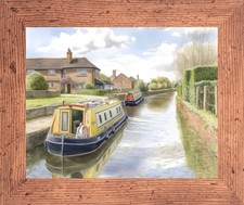 GRAND UNION CANAL BOAT BARGE NARROWBOAT FRAMED PRINT PICTURE 3 FRAME COLOURS 941