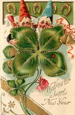 Embossed New Years Postcard