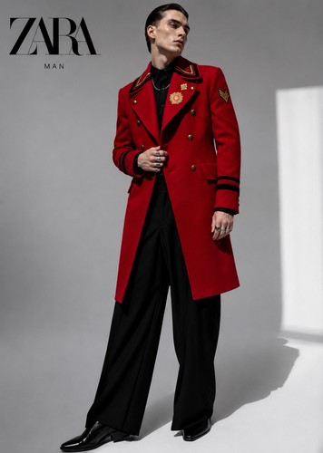 Zara man red military - man,