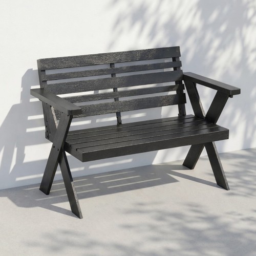 Rustic wooden garden bench - rustic,